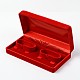 長方形のベルベットのバングルボックス  プラスチック付き  レッド  17.5x9x4.7cm OBOX-F002-12-2