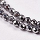 Electroplate Non-magnetic Synthetic Hematite Beads Strands G-J169B-3mm-02-3