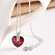 Сердце из стекла кулон ожерелье и серьги болтающийся комплекты ювелирных изделий SJEW-JS00881-3