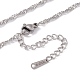 201 collar de cadena de Singapur de acero inoxidable para hombres y mujeres NJEW-P268-A26-1X5-3
