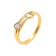 イオンプレーティング(ip) ラインストーン付きステンレス製指輪 304個  ハート  ゴールドカラー  usサイズ8（18.1mm） RJEW-Q779-02G-1