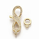 Brass Micro Pave Clear Cubic Zirconia Lobster Claw Clasps ZIRC-S066-011-3