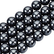 OLYCRAFT 150PCS Grade A Hematite Beads 8mm Non-Magnetic Metal Round Loose Beads Strand for Necklace Pendant Jewelry Making G-OC0001-46-1
