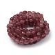 Natürliche Erdbeerquarz Stretch Perlen Armbänder X-BJEW-K213-C12-2