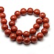 Rotondo rosso naturale perline di diaspro fili G-P062-15-2