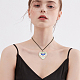 Fibloom 5 pz 5 collane con ciondolo in vetro a forma di cuore con cavo cerato per donna NJEW-FI0001-05-5