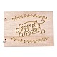 木製の結婚式のゲストブックのメモ帳  結婚式の装飾のため  中空の葉と単語のゲストブックと長方形  バリーウッド  20x28x0.78cm  約20枚/ pc AJEW-M206-20-1