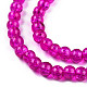1 Strand Fuchsia Transparent Crackle Glass Round Beads Strands X-CCG-Q001-12mm-08-2