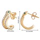 925 boucles d'oreilles serpent en argent sterling avec zircone cubique pour femme JE959A-7