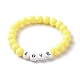 Bracelet extensible en perles acryliques opaques pour enfant BJEW-JB06587-5