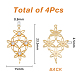 SUPERFINDINGS 4Pcs Brass Pave Clear Cubic Zirconia Connector Charms KK-FH0007-05-2