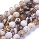 Chapelets de perles en bois pétrifié amérique naturelle G-P430-15-C-2