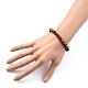 Unisex Natural Wood Beaded Stretch Bracelets BJEW-JB05463-03-4