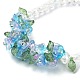 Flower Glass Beaded Link Bracelet with Alloy Clasps for Women BJEW-TA00310-01-2