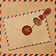 ワックスシーリングスタンプセット  ゴールデントーン真鍮シーリングワックススタンプヘッド  木製ハンドル付き  封筒の招待状  惑星  83x22mm  スタンプ：25x14.5mm AJEW-WH0208-884-3