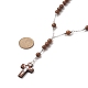 Collana rosario rotondo in legno naturale NJEW-JN04248-2