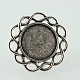 Componenti anello di barretta di ferro regolabili della lega impostazioni cabochon lunetta fiore X-PALLOY-O039-18AS-2