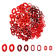 SUPERFINDINGS About 240Pcs Acrylic Linking Rings 4 Styles Red Oval Twist Link Chain Rings Opaque Quick Link Connectors for Earring Necklace Jewelry Eyeglass Chain DIY Craft Making OACR-FH0001-034-1