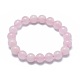 Natural Rose Quartz Bead Stretch Bracelets BJEW-K212-B-045-1
