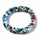 Faceted Opaque Glass Beads Stretch Bracelets BJEW-S144-002D-03-2