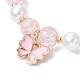 3 braccialetto elasticizzato con perle di vetro a 3 colori BJEW-JB09751-02-5