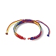 Pulseras trenzadas de cordón de poliéster de color degradado AJEW-JB01146-2