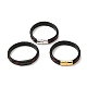 Bracelet cordon rectangle tressé en cuir avec 304 fermoirs magnétiques en acier inoxydable pour homme femme BJEW-C021-03-1