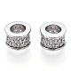 Rhodium Plated 925 Sterling Silver Micro Pave Cubic Zirconia Beads STER-T004-87P-2