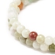 2 pièces 2 style jadéite naturelle et roche de lave ensemble de bracelets extensibles perlés ronds BJEW-JB07572-5