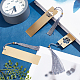FINGERINSPIRE 4 pcs Brass Blank Bookmark with Grey Tassel 2 Style Metal Rectangle Bookmark DIY Blank Bookmarks Book Marks Page Markers Present Tags for Student Teacher Book Lover DIY Project Gift KK-FG0001-14-5