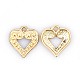 Nickel Free & Lead Free Golden Plated Alloy Heart Pendants PALLOY-J218-174G-NR-1
