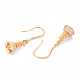 Brass Micro Pave Clear Cubic Zirconia Earring Hooks KK-T062-204G-NF-2