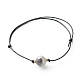 Energy Pearl Luster Plated Natural Agate Round Faceted Beads Bracelet BJEW-JB06749-04-4