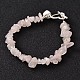 Rose naturelle bracelets de perles de quartz à la mode BJEW-JB02044-01-1