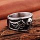 Fashionable 316L Surgical Stainless Steel Skull Rings Wide Band Rings for Men RJEW-BB10144-7-3