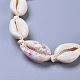 Verstellbare Halsketten aus Kaurimuschel Perlen NJEW-JN02400-04-2