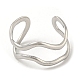 304 Stainless Steel Open Cuff Ring RJEW-C067-13P-2