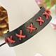 Mixed Leather & Faux Suede Cord Bracelets BJEW-X0006-3