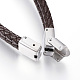 Pelle cavo braccialetto multi-filo X-BJEW-K141-27A-4