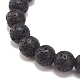 2 braccialetti elastici in pietra lavica naturale in stile 2 e howlite sintetica ed ematite con corona in lega BJEW-JB08482-6
