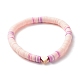 Synthetic Hematite & Polymer Clay Heishi Beads Stretch Bracelets Set BJEW-JB07380-8