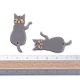 アクリルリンクコネクター  3dプリント  猫の形  グレー  40x20x2mm  穴：1.4mm KY-I007-49B-3