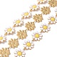 304 Gänseblümchen-Gliederketten aus Edelstahl mit Emaille AJEW-J035-03G-09-1