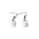 Boucles d'oreilles pendantes en verre tulipe imitation onyx blanc EJEW-BB65511-A-1