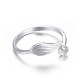 Rhodium Plated 925 Sterling Silver Cuff Rings STER-F048-17P-2