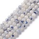 Fili di perline rotonde di dumortierite bianco blu naturale G-E265-01B-1