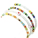 4 Uds. Conjuntos de pulseras elásticas con cuentas de semillas de vidrio con tema de amor de 4 estilos BJEW-TA00323-2