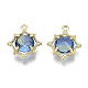 Faceted Two-Tone Glass Pendants GLAA-T020-15-3