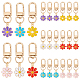 Ph pandahall 24 Stück Blumen-Schlüsselanhänger KEYC-PH0001-61-1