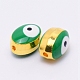 Double-Sided Enamel Alloy Beads ENAM-WH0049-40G-03-RS-1